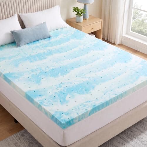 OLIXIS 3 Inch Full Cooling Gel Infused Memory Foam Mattress Topper, Bed Pad | CertiPUR-US Certified, Soft Ventilated Pressure Relieving Bed Pad in a Box, Breathable Plush Feel