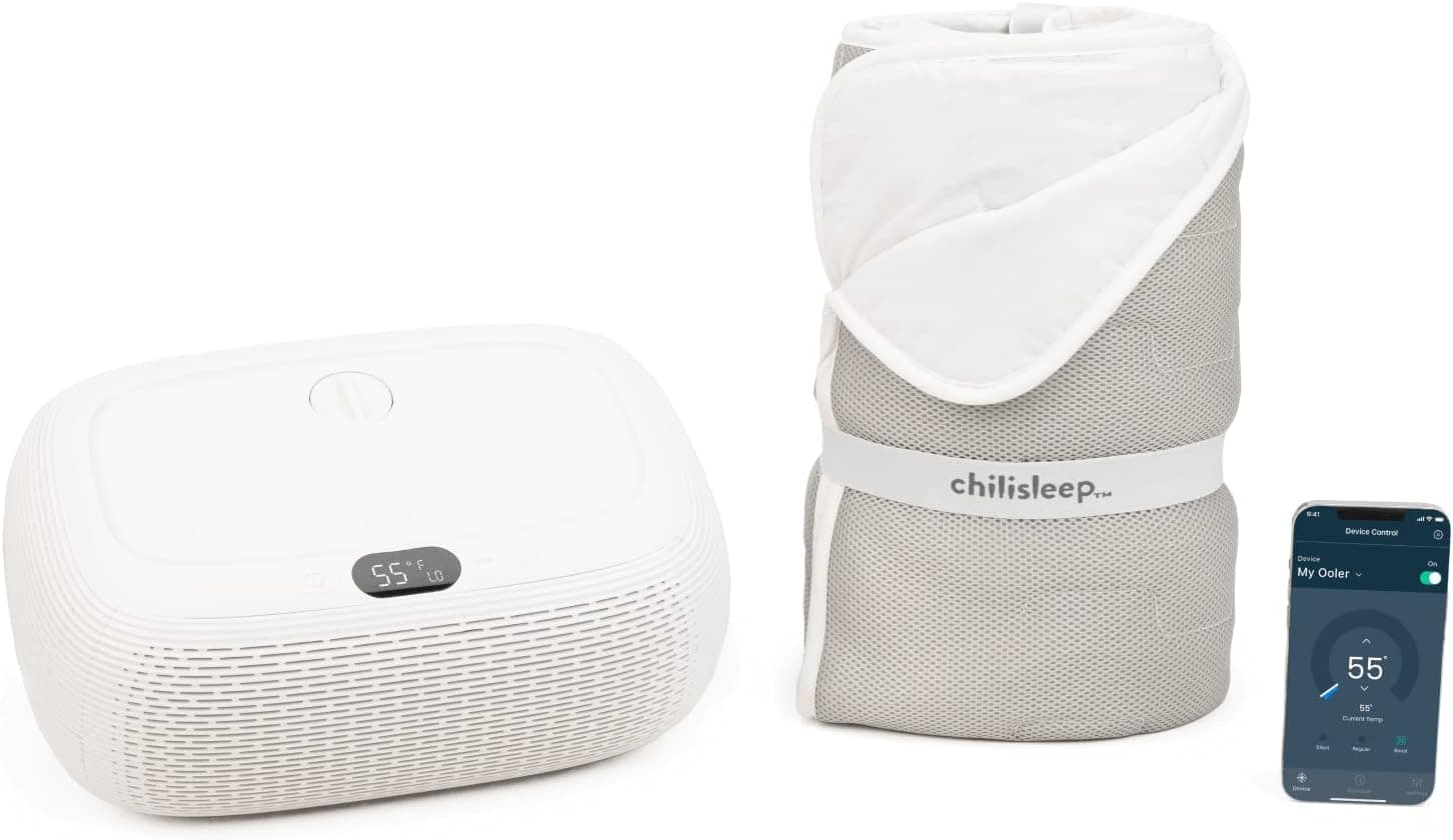 Sleepme OOLER Sleep System, Cooling & Heating Mattress Topper, Automated Temperature 55-115°F, Half Queen, Off